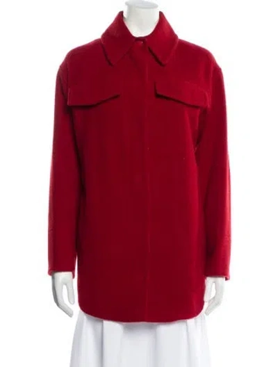 Pre-owned Vince Wool Peacoat In Red