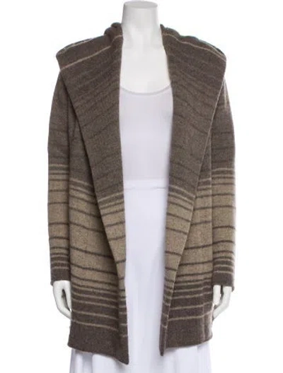 Pre-owned Vince Wool Plaid Print Blazer In Brown