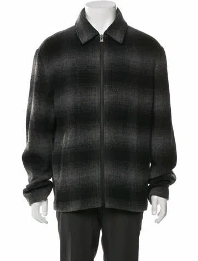 Pre-owned Vince Wool Plaid Print Bomber Jacket In Multi