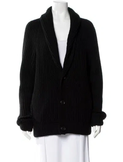 Pre-owned Vince Wool Plunge Neckline Sweater In Black