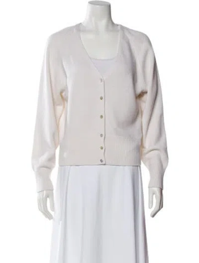 Pre-owned Vince Wool Plunge Neckline Sweater In Neutral