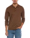 Vince Wool Polo Sweater In Brown