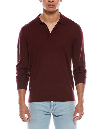 Vince Wool Polo Sweater In Red