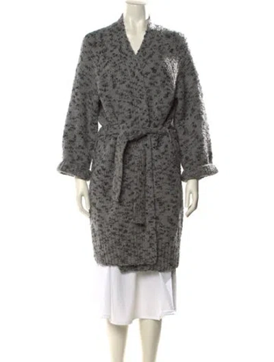 Pre-owned Vince Wool Printed Sweater In Gray