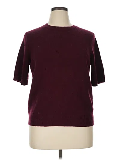 Pre-owned Vince Wool Pullover Sweater In Burgundy