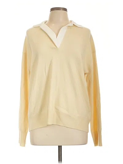 Vince Wool Pullover Sweater In Yellow
