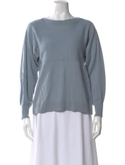 Pre-owned Vince Wool Scoop Neck Sweater In Blue