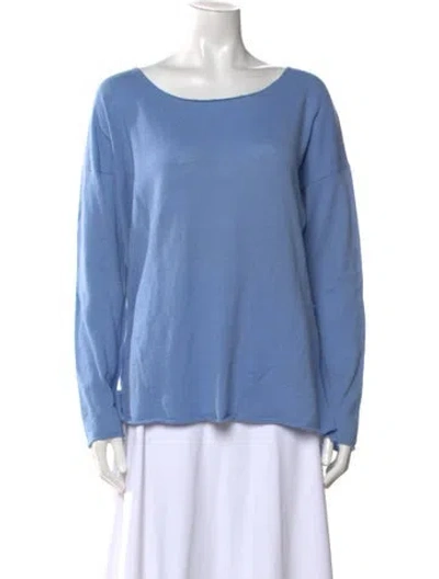 Pre-owned Vince Wool Scoop Neck Sweater In Blue