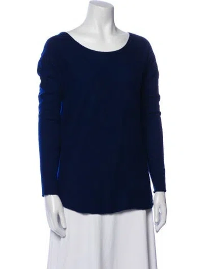 Pre-owned Vince Wool Scoop Neck Sweater In Blue
