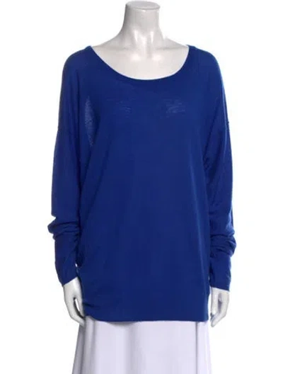 Pre-owned Vince Wool Scoop Neck Sweater In Blue