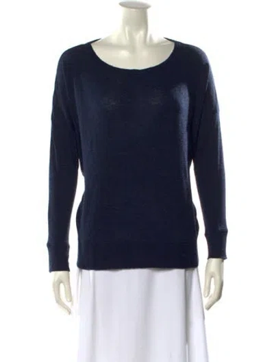 Pre-owned Vince Wool Scoop Neck Sweater In Blue