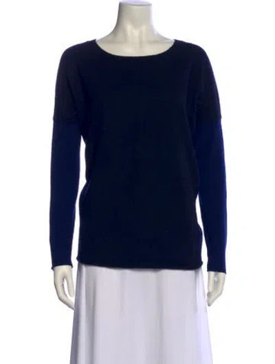 Pre-owned Vince Wool Scoop Neck Sweater In Blue