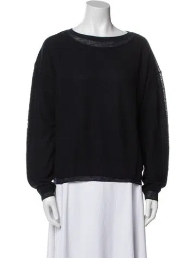 Pre-owned Vince Wool Scoop Neck Sweater In Blue