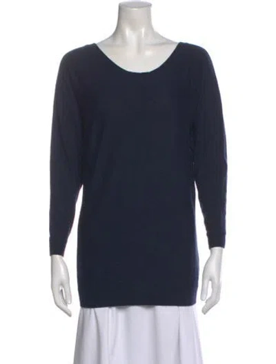Pre-owned Vince Wool Scoop Neck Sweater In Blue