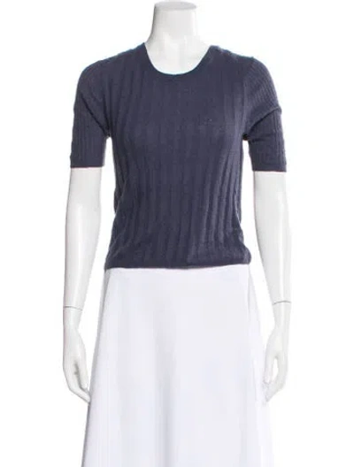 Pre-owned Vince Wool Scoop Neck Sweater In Blue