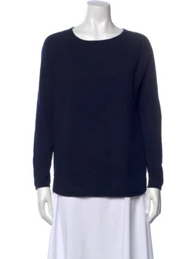 Pre-owned Vince Wool Scoop Neck Sweater In Blue