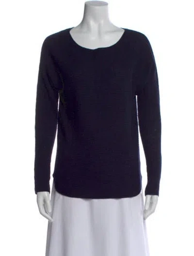 Pre-owned Vince Wool Scoop Neck Sweater In Blue