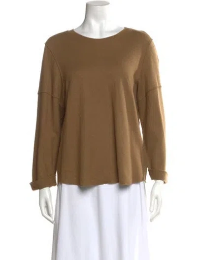 Pre-owned Vince Wool Scoop Neck Sweater In Brown