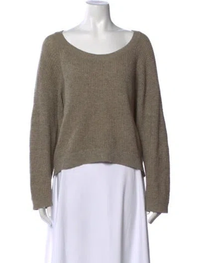 Pre-owned Vince Wool Scoop Neck Sweater In Brown