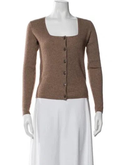 Pre-owned Vince Wool Scoop Neck Sweater In Brown