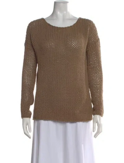 Pre-owned Vince Wool Scoop Neck Sweater In Brown