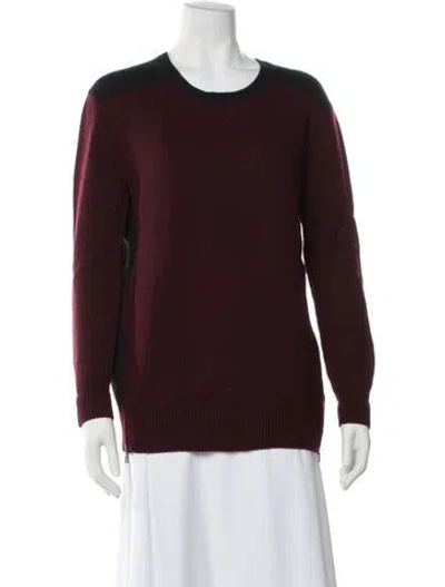 Pre-owned Vince Wool Scoop Neck Sweater In Burgundy