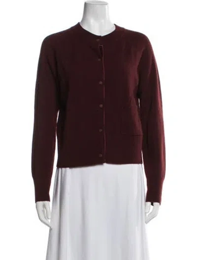 Pre-owned Vince Wool Scoop Neck Sweater In Burgundy