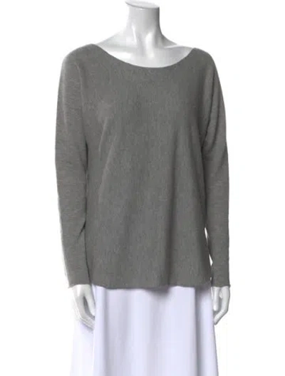 Pre-owned Vince Wool Scoop Neck Sweater In Gray