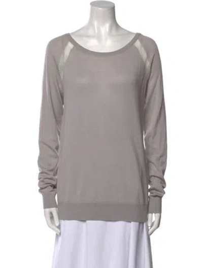 Pre-owned Vince Wool Scoop Neck Sweater In Gray