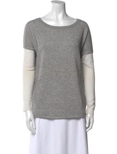 Pre-owned Vince Wool Scoop Neck Sweater In Gray