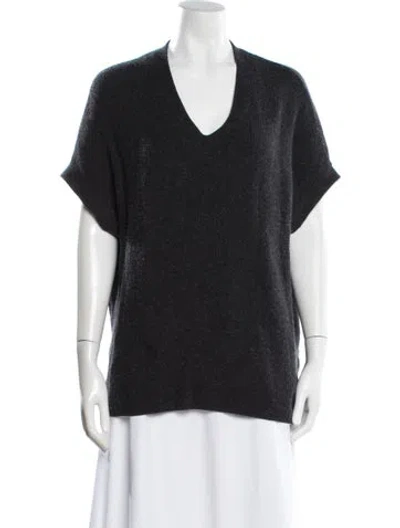 Pre-owned Vince Wool Scoop Neck Sweater In Gray
