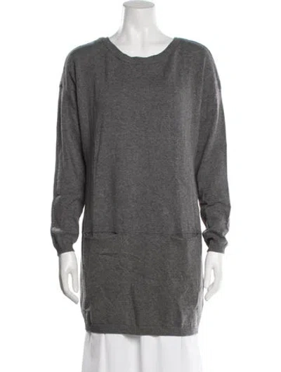 Pre-owned Vince Wool Scoop Neck Sweater In Gray