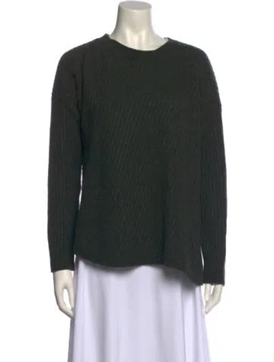 Pre-owned Vince Wool Scoop Neck Sweater In Green