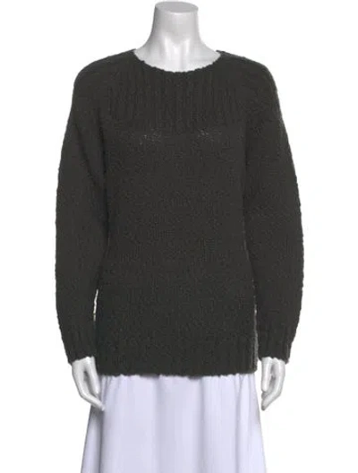 Pre-owned Vince Wool Scoop Neck Sweater In Green
