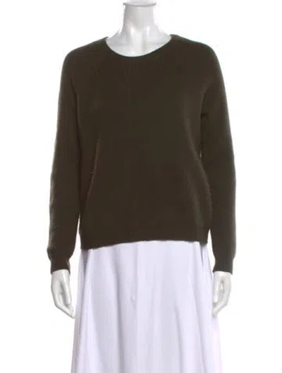 Pre-owned Vince Wool Scoop Neck Sweater In Green