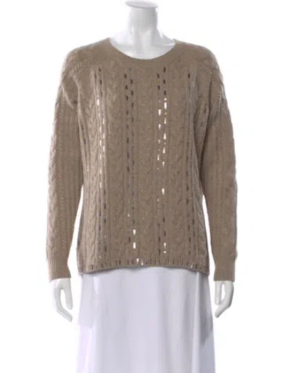 Pre-owned Vince Wool Scoop Neck Sweater In Neutral