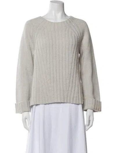 Pre-owned Vince Wool Scoop Neck Sweater In Neutral