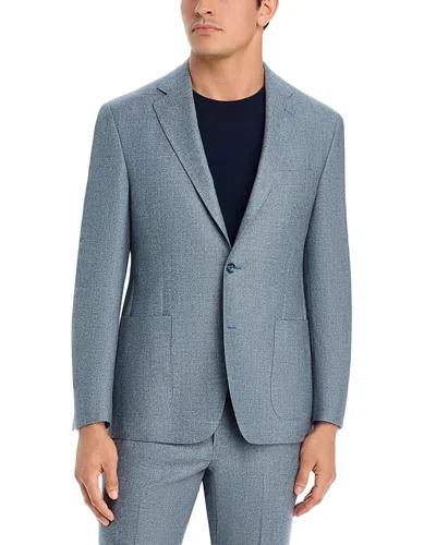 Vince Wool, Silk & Linen Melange Brushed Regular Fit Suit Jacket In Blue