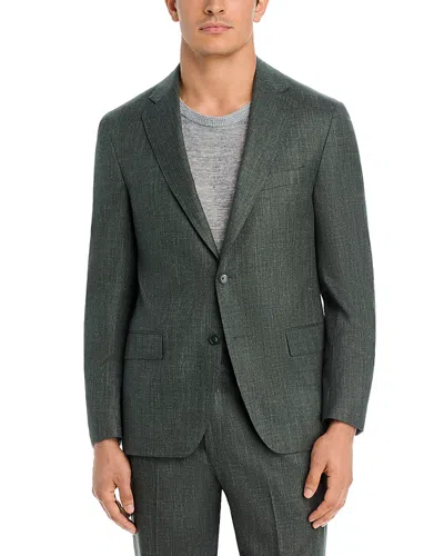 Vince Wool, Silk & Linen Melange Regular Fit Suit Jacket In Green