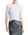 Vince Snap Elbow-sleeve Top In Off White