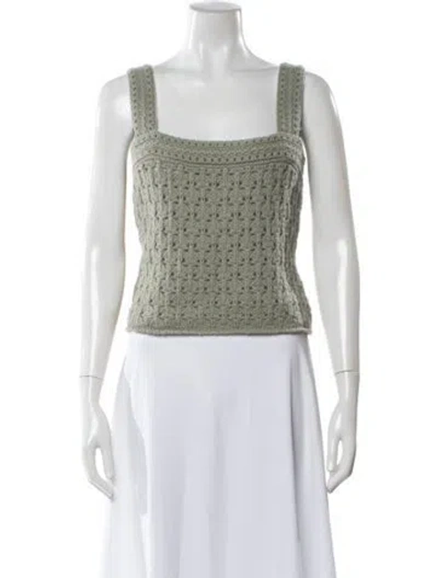 Pre-owned Vince Wool Square Neckline Sweater W/ Tags In Green