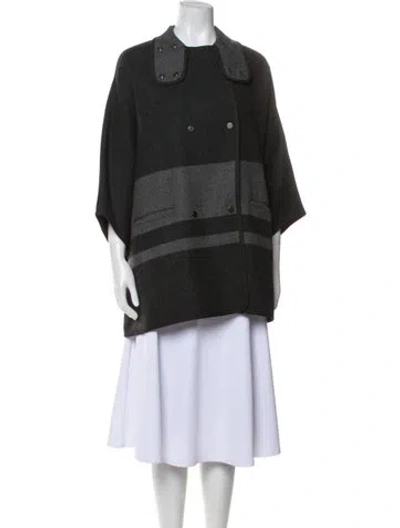 Pre-owned Vince Wool Striped Coat In Gray