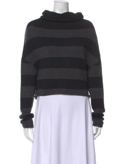 Pre-owned Vince Wool Striped Sweater In Black
