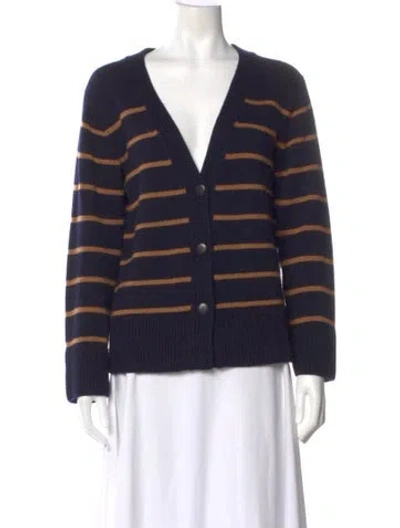 Pre-owned Vince Wool Striped Sweater In Blue