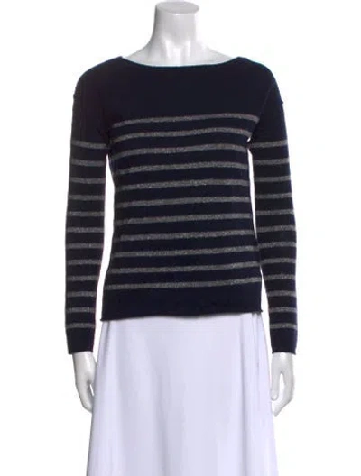 Pre-owned Vince Wool Striped Sweater In Blue