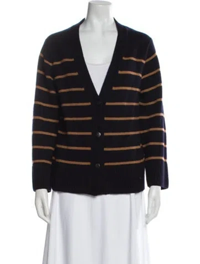 Pre-owned Vince Wool Striped Sweater In Blue