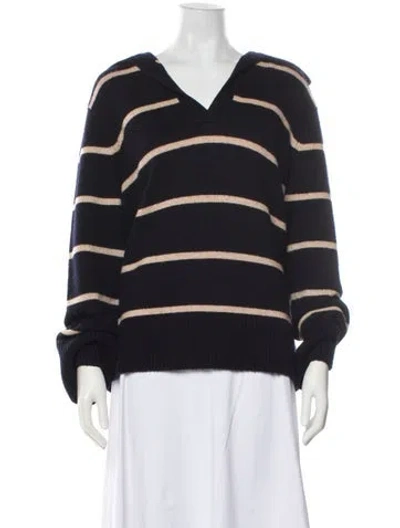 Pre-owned Vince Wool Striped Sweater In Blue