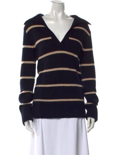 Pre-owned Vince Wool Striped Sweater In Blue