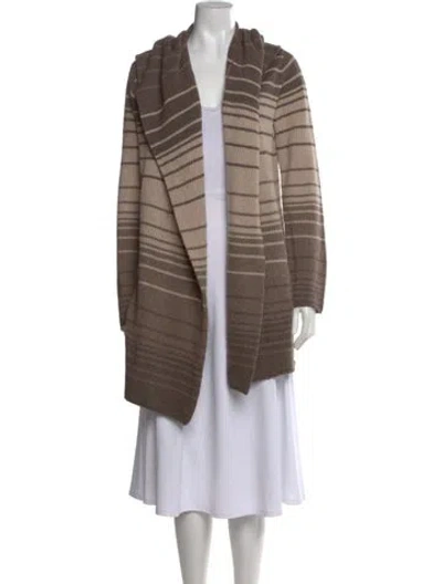 Pre-owned Vince Wool Striped Sweater In Brown