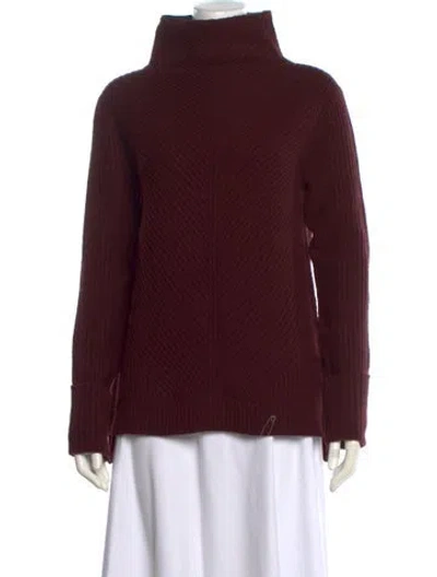 Pre-owned Vince Wool Striped Sweater In Burgundy